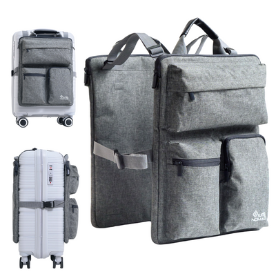 SUITEDNOMAD Over Suitcase Organizer with Storage Pockets and Laptop Sleeves