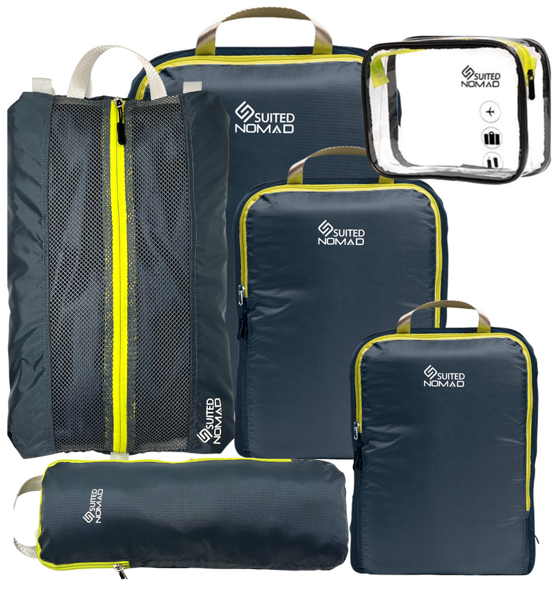 Compression Packing Cubes Set, Travel Organizers with Shoe and