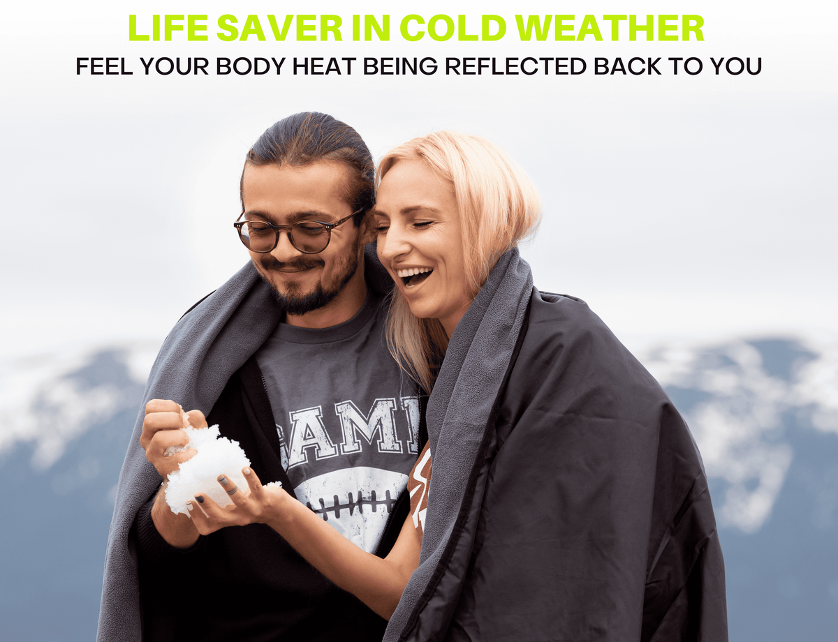 XL Waterproof Windproof Thick Fleece Outdoor and Stadium Blanket