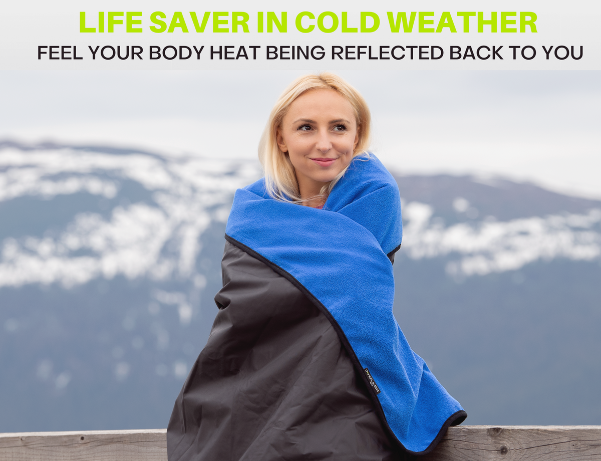 XL Waterproof Windproof Thick Fleece Outdoor and Stadium Blanket