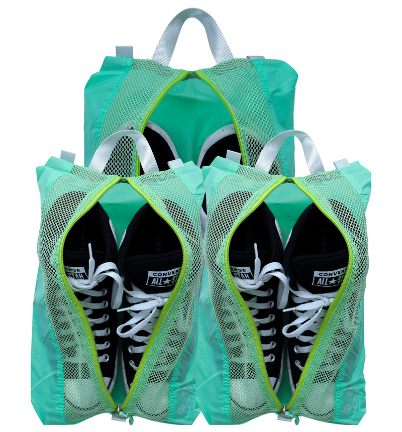 Shoe Travel Bag, Breathable Mesh Scratch Wear Folding Shoe Bag For Practice  Black Green,Full Black,Black Red 